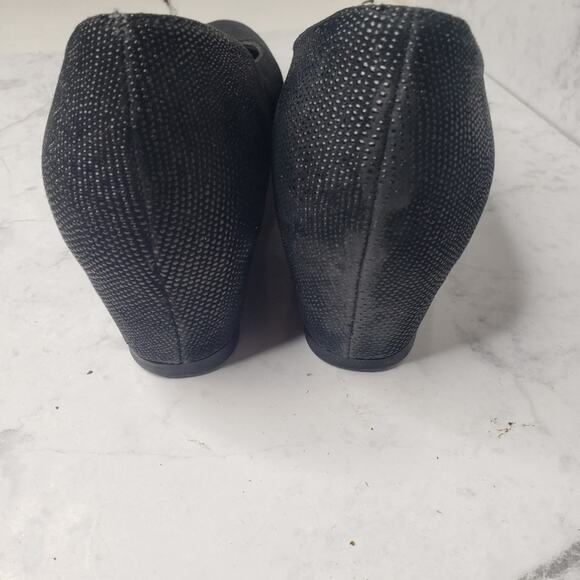 Stuart Weitzman black textured dressy career wedges shoes size 9 - Picture 6 of 9
